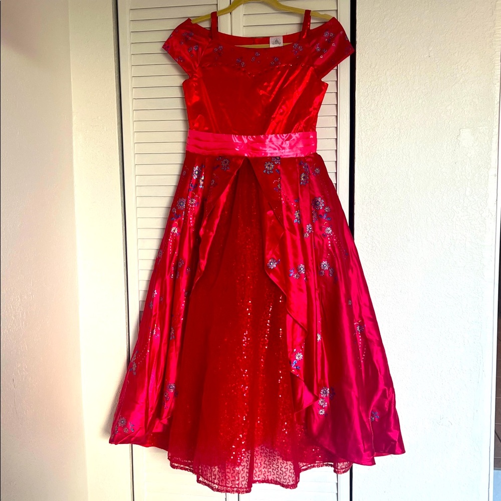 Disney Park Elena Of Avalor Castle Collection Red Princess Dress size 11/12